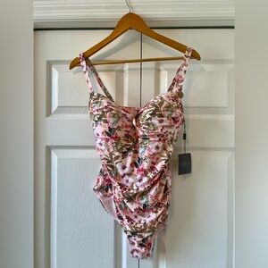 Nip Tuck Floral Pink One Piece Swimsuit (NWT)
